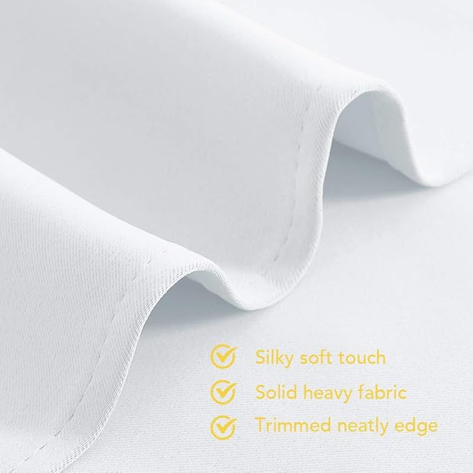 NICETOWN Draperies Curtains Panels, Blocking Out 50% Sunlight Window Treatment Curtains, Grommet Top Small Window Drapes for Bedroom (2 Panels, 70 by 95, White)