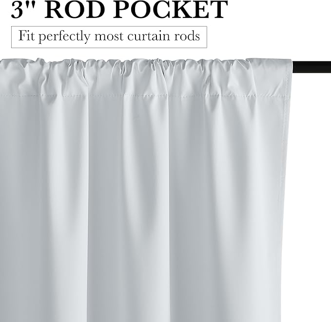 RYB HOME White 100% Blackout Curtains, Short Thermal Insulated Heat & UV Blocking Total Room Darkening Privacy Drapes for Small Window, Width 42 by Length 30, White, 2 Panels