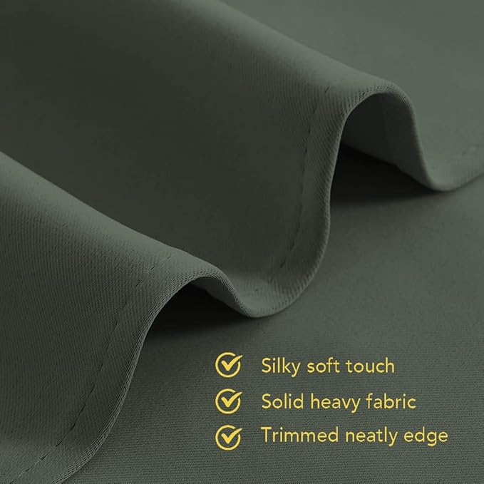 NICETOWN Thermal Insulated Curtains Blackout Draperies, Dark Mallard, Set of 2, 34 by 60 inches Long, Window Treatment Solid Grommet Room Darkening Drape Panels for Bedroom