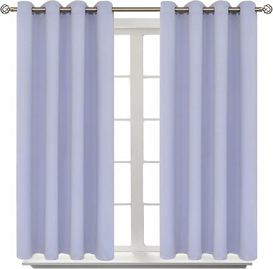BGment Room Darkening Curtains 45 Inches Long - Grommet Thermal Insulated Drapes Window Treatment Curtains for Bedroom, 2 Panels, 52 x 45 Inch, Lavander