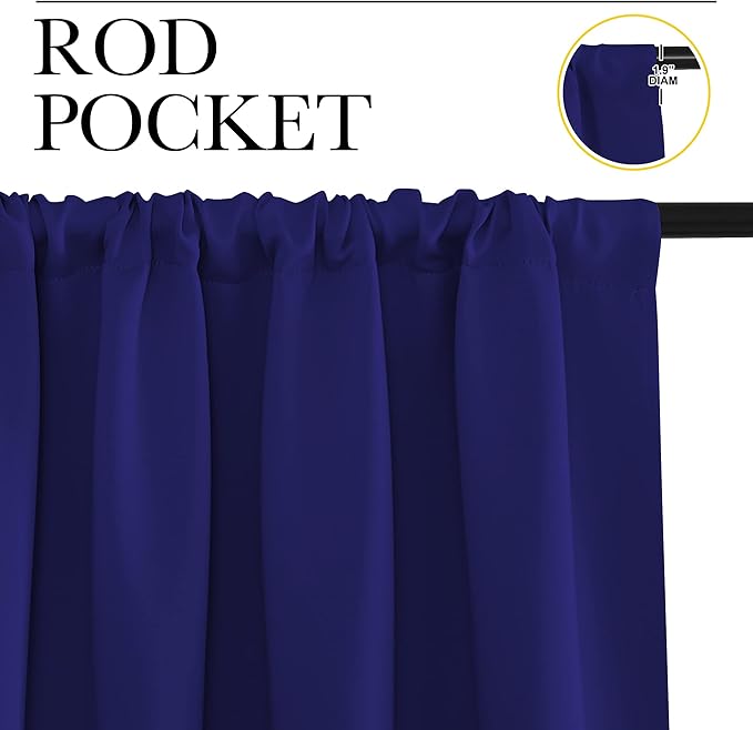 NICETOWN Blackout Curtains for RV Windows, Navy Blue, 29" by 20", 2 Panels, Room Darkening Window Curtain Panels, Easy-Care Solid Thermal Insulated Draperies/Drapes for Daughter Room