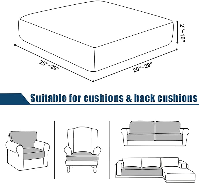 Water Resistant Couch Cushion Covers Stretch Sofa Seat Slipcover for Pets, Thick RV Dinette Cushion Covers Sofa Protector, Washable (Small, Dark Teal)