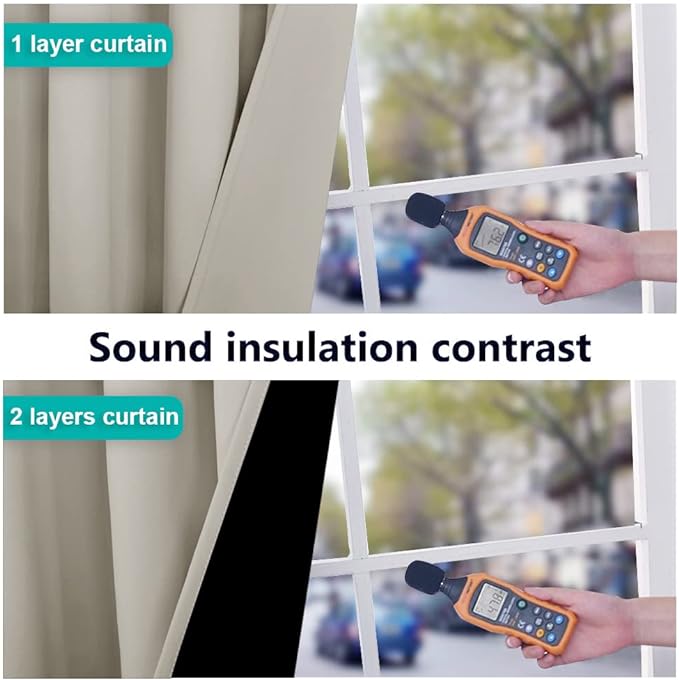NICETOWN 100% Blackout Window Curtain Panels, Cold and Full Light Blocking Drapes with Black Liner for Nursery, 84 inches Drop Thermal Insulated Draperies (Natural, 2 PCs, 62" Wide Each Panel)