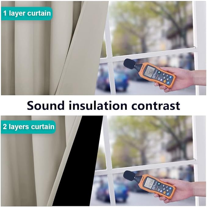 NICETOWN Natural 100% Blackout Lined Curtains, 2 Thick Layers Completely Blackout Window Treatment Thermal Insulated Drapes for Kitchen/Bedroom (1 Pair, 52 inches Width x 63 inches Length Each Panel)