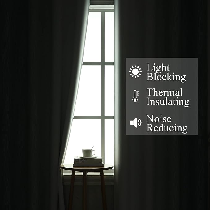 Estelar Textiler Stone Blue and Greyish White Blackout Curtains 72 Inch Length 2 Panels Set, Room Darkening Grommet Ombre Curtains for Bedroom, Thermal Insulated Light Blocking Gradient Drapes,52Wx72L