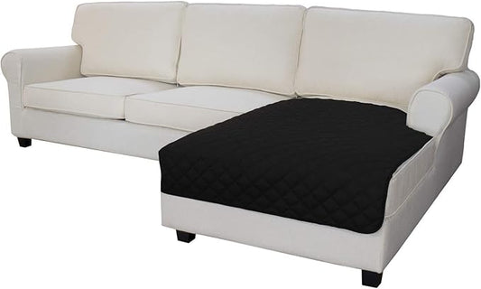 Easy-Going Sectional Couch Covers for Dogs L Shape Sofa Cover Reversible Sofa Slipcover Chaise Lounge Cover Furniture Protector Cover for Pets Dog Cat (42 x 52 inches, Black/Black)