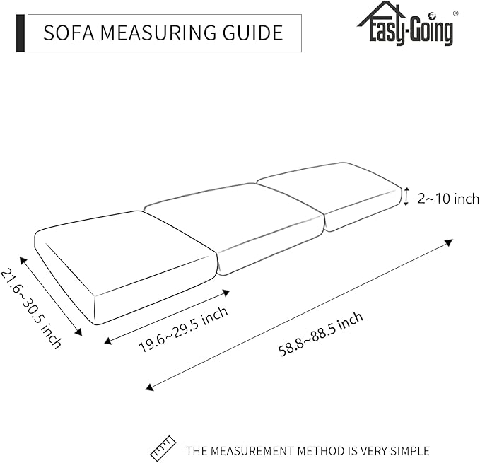 Easy-Going Stretch Individual Chair Couch Cushion Cover Sofa Cushion Furniture Protector Sofa slipcover Soft Flexibility with Elastic Bottom (3-Piece Sofa Cushion Cover, Taupe)