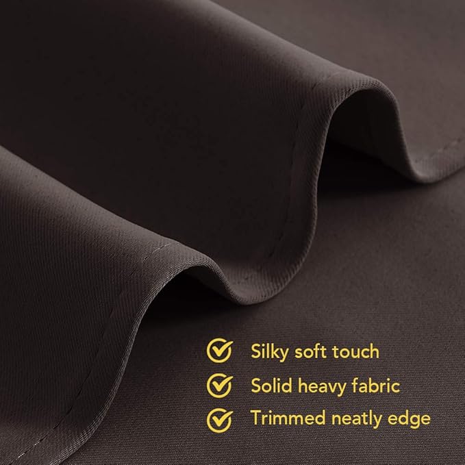NICETOWN Blackout Curtain Panels for Bedroom, 2 Panels, Toffee Brown, W42 x L40-inch, Thermal Insulated Grommet Top Blackout Draperies and Drapes for Basement
