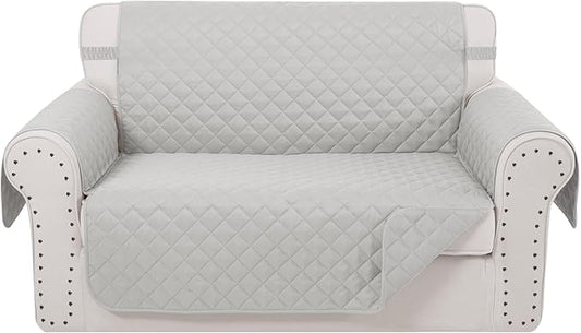 Reversible Loveseat Sofa Covers Couch Cover Furniture Protector(Loveseat,Light Grey/Light Grey)