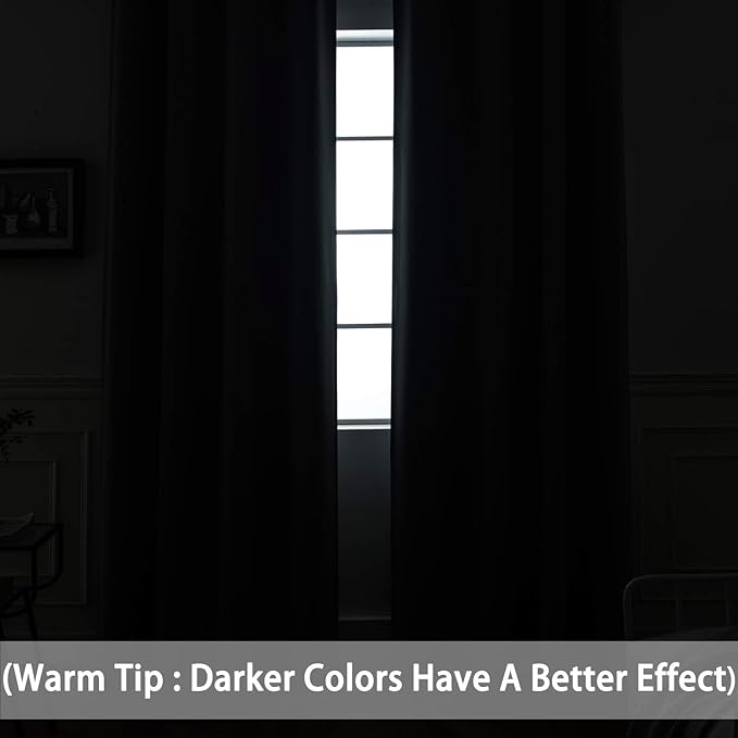 Yakamok Room Darkening Extra Wide Blackout Curtains for Living Room, Sliding Glass Door Home Blackout Curtains for Villa/Hall(Navy Blue, 100 inches x 84 inches)