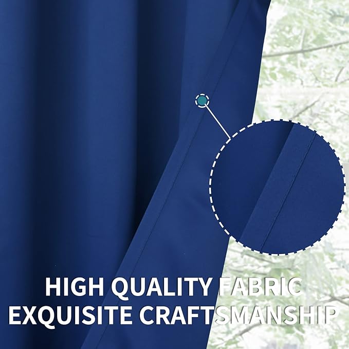 BGment Blackout Curtains for Bedroom - Grommet Thermal Insulated Room Darkening Curtains for Living Room, 42 x 72 Inch, 2 Panels, Royal Blue