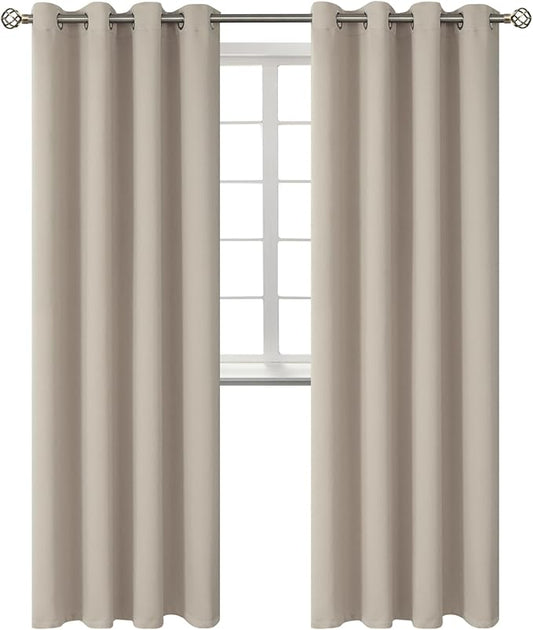 BGment Room Darkening Curtains 108 Inches Long - Grommet Thermal Insulated Drapes Window Treatment Curtains for Bedroom, 2 Panels, 52 x 108 Inch, Camel