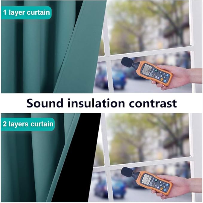 NICETOWN 100% Blackout Blinds, Laundry Room Decor Window Treatment Curtains, Thermal Insulated Energy Smart Drapes for Villa, Hall and Studio, Sea Teal, Set of 2, 70 inches by 95 inches