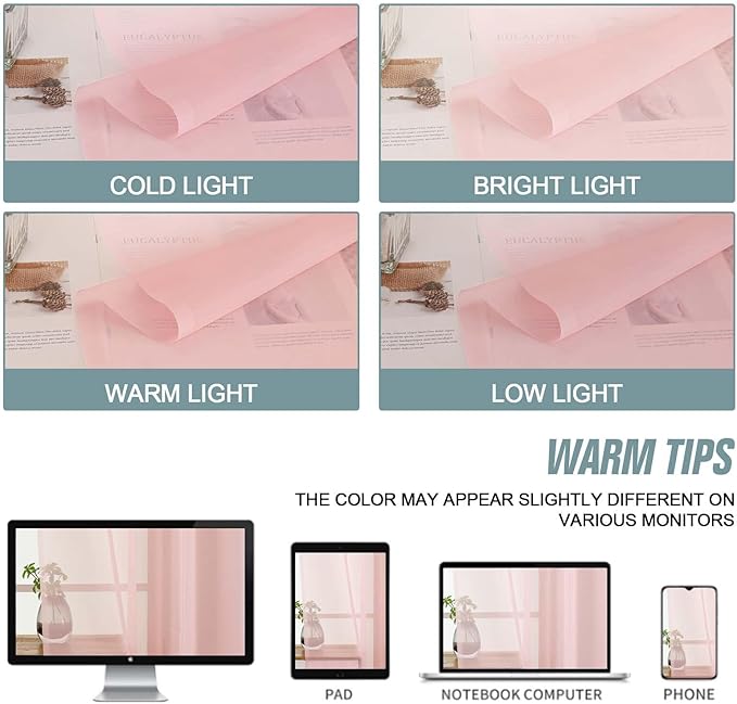 Blush Pink Window Sheer Curtains 45 Inches Length, Voile Short Curtains for Living Room Bedroom, Modern Soft Window Drapes 2 Panels Set, Top Dual Rod Pocket Design, 2x42Wx45L Inches