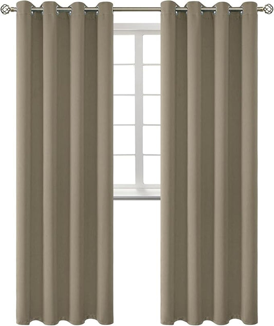 BGment Room Darkening Curtains 95 Inches Long - Grommet Thermal Insulated Drapes Window Treatment Curtains for Bedroom, 2 Panels, 52 x 95 Inch, Cocoa