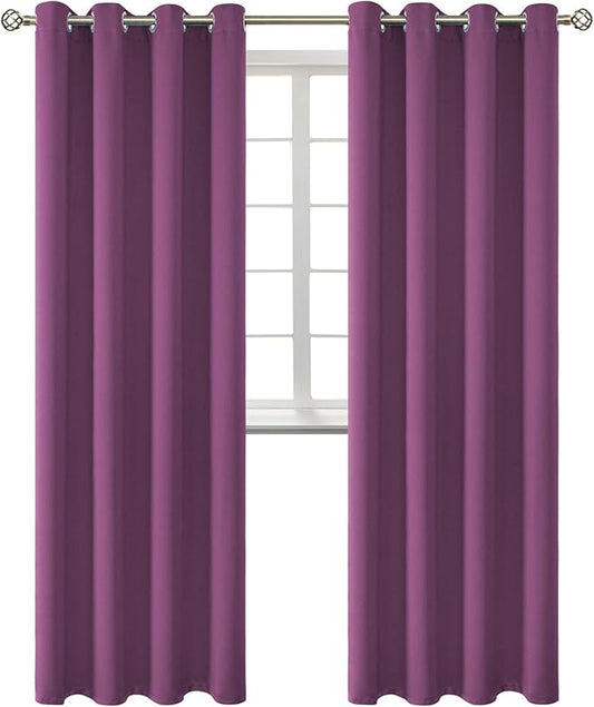 BGment Room Darkening Curtains 95 Inches Long - Grommet Thermal Insulated Drapes Window Treatment Curtains for Bedroom, 2 Panels, 52 x 95 Inch, Eggplant Purple