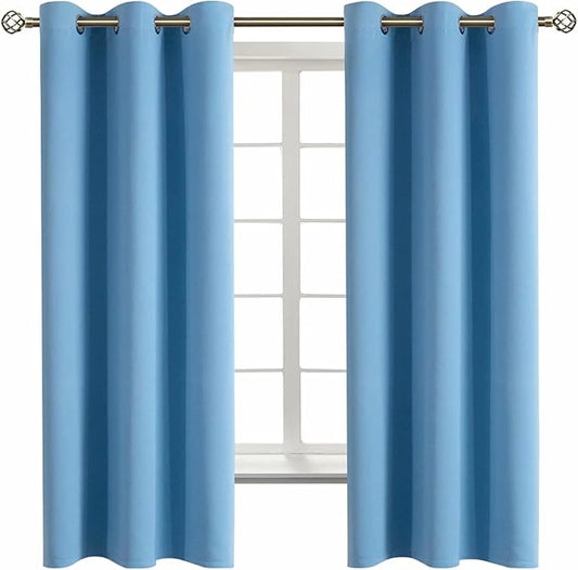 BGment Room Darkening Curtains 72 Inches Long - Grommet Thermal Insulated Drapes Window Treatment Curtains for Bedroom, 2 Panels, 42 x 72 Inch, Sky Blue