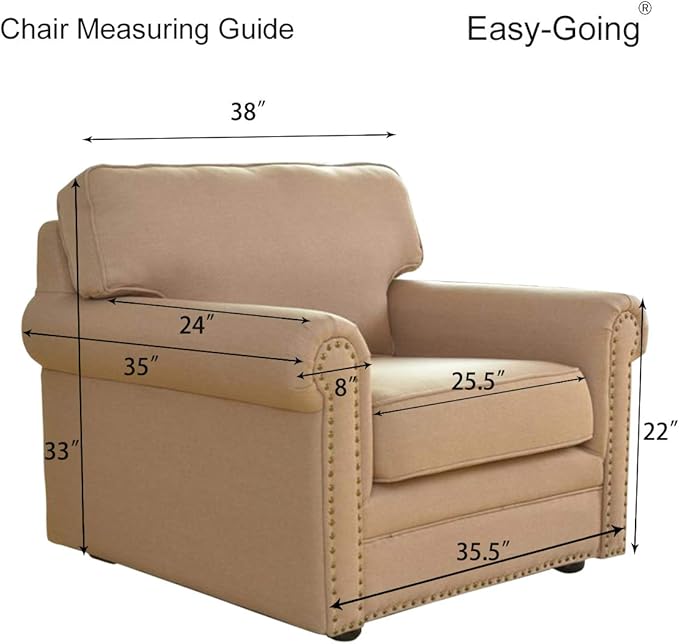 Easy-Going Chair Sofa Slipcover Reversible Sofa Cover Water Resistant Couch Cover Furniture Protector Cover with Elastic Straps for Pets Kids Children Dog Cat (Chair, Dark Blue/Light Blue)
