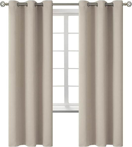 BGment Room Darkening Curtains 72 Inches Long - Grommet Thermal Insulated Drapes Window Treatment Curtains for Bedroom, 2 Panels, 42 x 72 Inch, Camel
