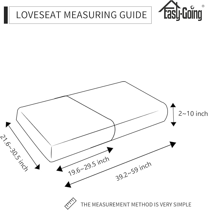 Easy-Going Stretch Individual Loveseat Couch Cushion Cover Sofa Cushion Furniture Protector Sofa slipcover Soft Flexibility with Elastic Bottom (2-Piece Loveseat Cushion Cover, Navy)