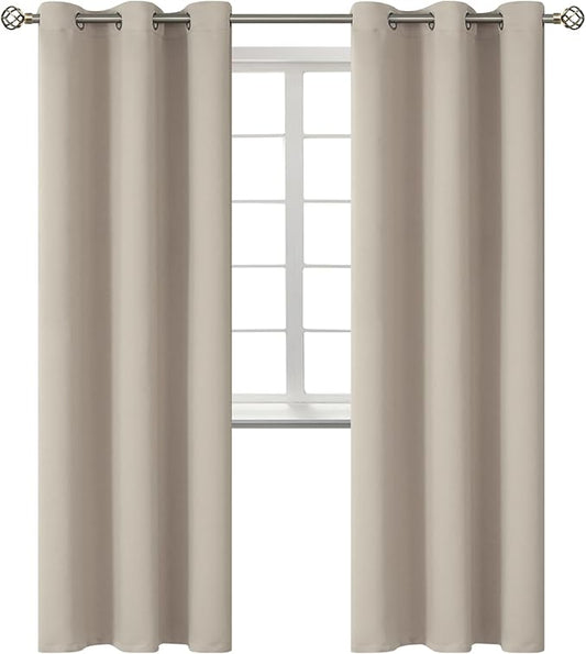 BGment Room Darkening Curtains 84 Inches Long - Grommet Thermal Insulated Drapes Window Treatment Curtains for Bedroom, 2 Panels, 38 x 84 Inch, Camel