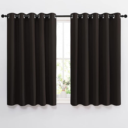 NICETOWN Blackout Draperies Curtain Panels - Thermal Insulated Solid Grommet Blackout Curtains/Panels/Drapes for Living Room(Toffee Brown, 1 Pair, 66 by 54-Inch)