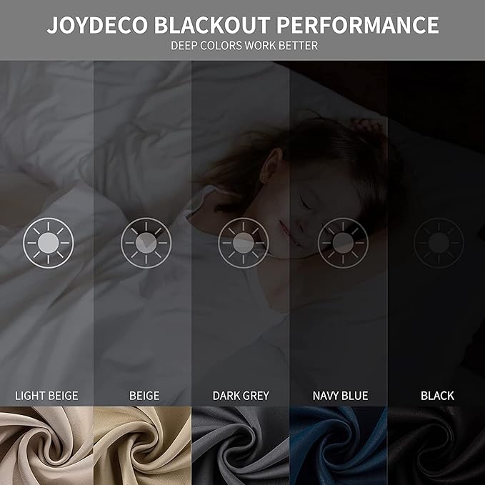 Joydeco White Curtains 72 Inches Long 2 Panels Set, Thermal Insulated Long Drapes 2 Burg, Room Darkening Grommet Curtains for Living Room Bedroom Window (W42 x L72 Inch, Greyish White)
