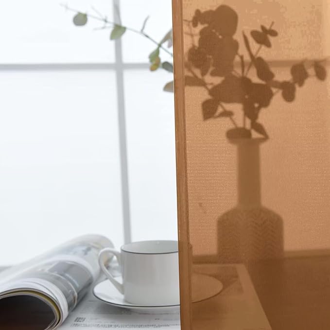 SpaceDresser Basic Rod Pocket Sheer Voile Window Curtain Panels Light Brown 1 Pair 2 Panels 52 Width 63 Inch Long for Kitchen Bedroom Children Living Room Yard（Light Brown, 52W x 63L）