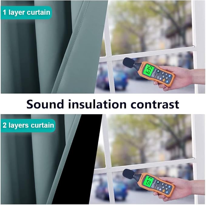 NICETOWN Full Shading Cold Blocking Curtains for Windows, Super Heavy-Duty Black Lined Blackout Curtains for Bedroom, Privacy Assured Window Treatment (Aqua, Pack of 2, 62 inches W x 95 inches L)