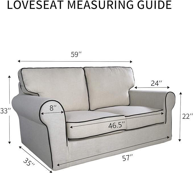 PureFit Reversible Quilted Sofa Cover, Water Resistant Slipcover Furniture Protector, Washable Couch Cover with Non Slip and Elastic Straps for Kids, Pets (Loveseat, Light Gray/Ivory)
