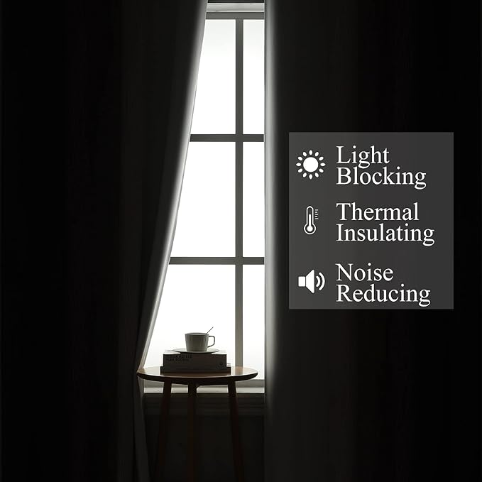 Estelar Textiler Purple and Grayish White Blackout Curtains 108 Inches Long, Thermal Insulated Drapes for Bedroom, Full Light Blocking Energy Saving Long Curtains for Living Room, 52Wx108L, 2 Panels