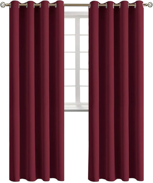 BGment Blackout Curtains - Grommet Thermal Insulated Room Darkening Bedroom and Living Room Curtains, Set of 2 Panels (52 x 120 Inch, Burgundy)