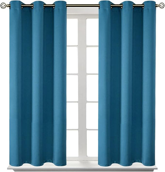 BGment Blackout Curtains - Grommet Thermal Insulated Room Darkening Bedroom and Living Room Curtains, Set of 2 Panels (38 x 54 Inch, Steel Blue)