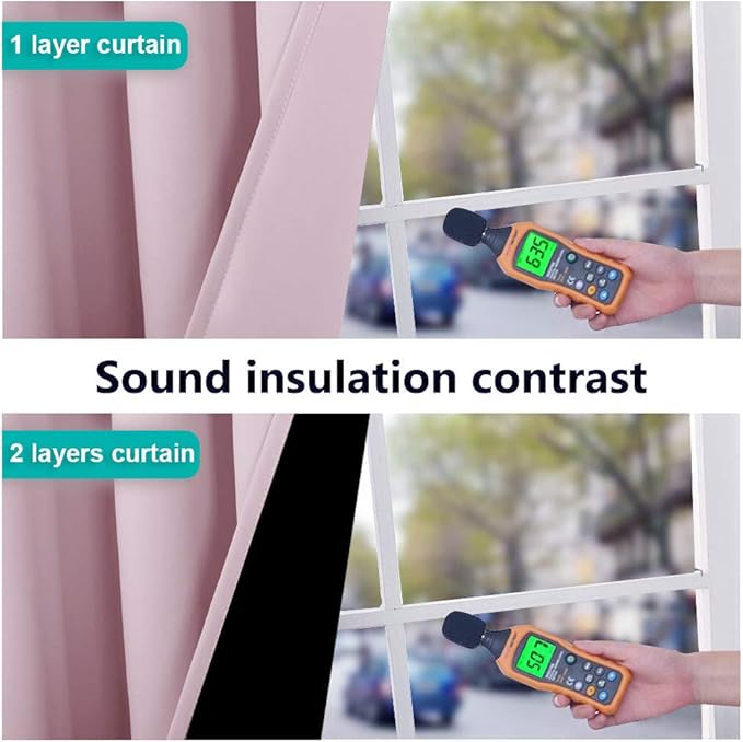 NICETOWN 100% Blackout Room Warming Lined Curtains, Totally Darkness Drapes, Thermal Insulated Drapes for Daughters Nursery (Lavender Pink, 1 Pair, 42 inches Width x 63 inches Length Each Panel)