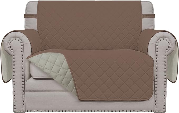 Easy-Going Oversized Chair Sofa Slipcover Reversible Sofa Cover Water Resistant Couch Cover Furniture Protector Cover with Elastic Straps for Pets Dog (Oversized Chair, Brown/Beige)