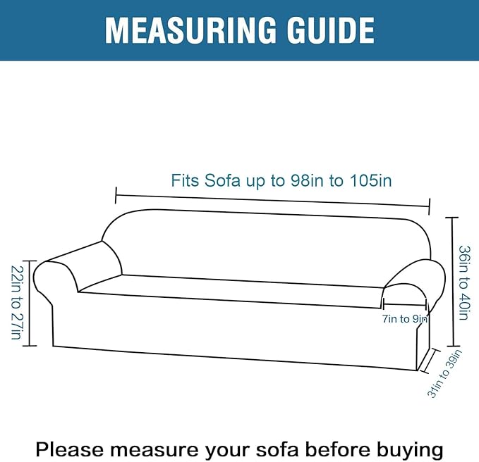 H.VERSAILTEX Stretch Velvet Sofa Covers Large Couch Covers Sofa Slipcovers Furniture Protector Soft with Non Slip Elastic Bottom, Feature Thick Comfy Rich Velour (Extra Wide Sofa 89"-105", Camel)