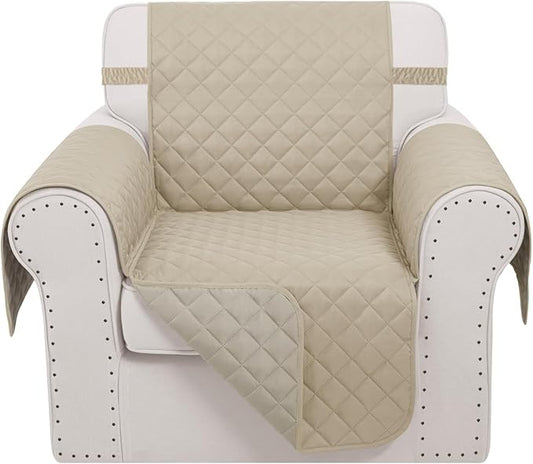Recliner Chair Covers Reversible Sofa Cover Couch Cover for Pets Lazy Boy Furniture Protector(23''Chair,Sand/Beige)