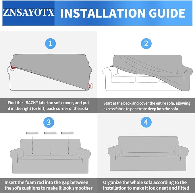 ZNSAYOTX 1 Piece Jacquard Couch Covers for 3 Cushion Couch Living Room High Stretch Sofa Cover Pets Dogs Friendly Anti Slip Thickened Slipcovers Furniture Protector (Large,New Pattern Light Beige)