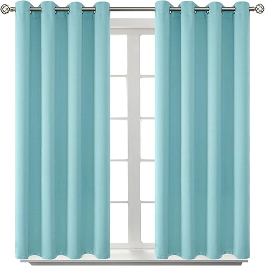 BGment Blackout Curtains - Grommet Thermal Insulated Room Darkening Bedroom and Living Room Curtains, Set of 2 Panels (46 x 54 Inch, Baby Blue)