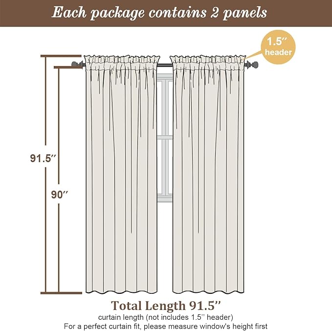 Chyhomenyc Sheer Lime Curtains 90 inches Long 2 Panels, Light Filtering Soft Airy Solid Elegant Voile Window Treatment Drapes for Bedroom Living Room, 42Wx90L Inches