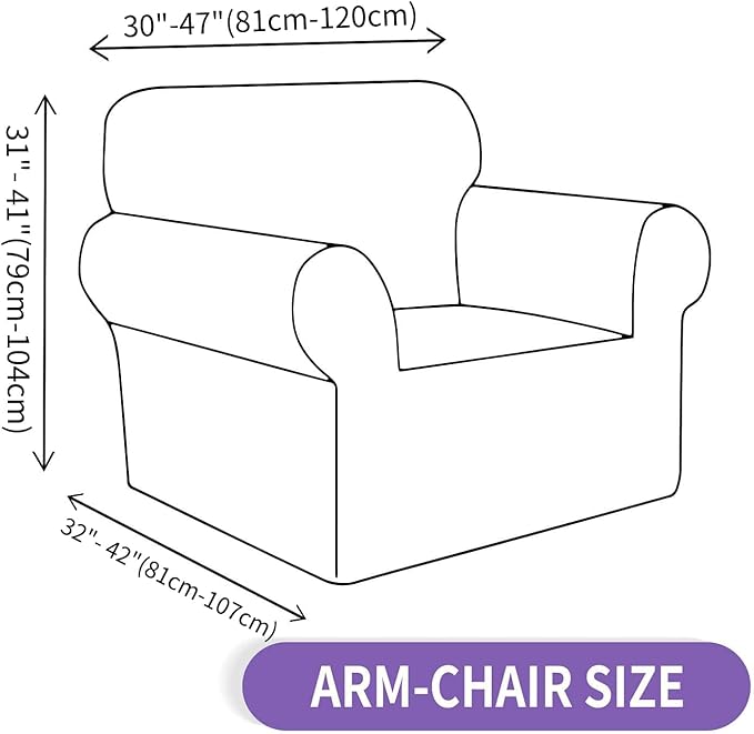 ZNSAYOTX Super Stretch Chair Slipcover Universal Sofa Chair Covers for Living Room Dogs Pet Furniture Protector Spandex Armchair Slipcovers with Anti Slip Foam Sticks (Navy Blue, Chair)