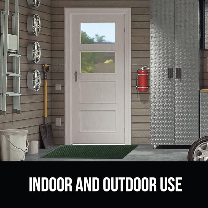 GORILLA GRIP® Ultra Absorbent Front Door Mat Outside Entrance, 35x23, Traps Dirt and Moisture, HydroABSORB Indoor Outdoor Doormat Holds Up to 5.7 Cups Water, Stain and Fade Resistant Welcome Mat Green