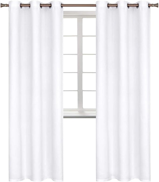 BGment Room Darkening Curtains 84 Inches Long - Grommet Thermal Insulated Drapes Window Treatment Curtains for Bedroom, 2 Panels, 42 x 84 Inch, Pure White