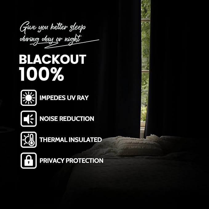 Yakamok Light Grey Room Darkening 100% Blackout Curtains Grommet Extra Wide Window Treatment with 2 Thick Layers-Grey Thermal Insulated Drape 1 Panel for Living Room Patio Door 100 by 84 Inches Length