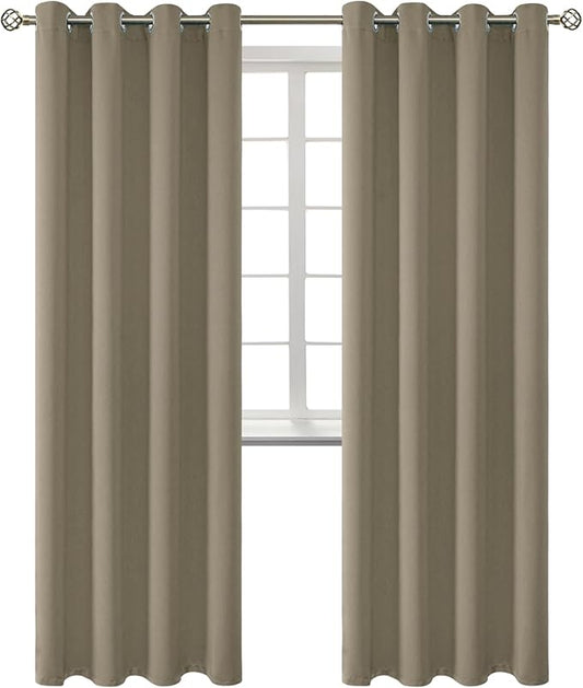 BGment Room Darkening Curtains 84 Inches Long - Grommet Thermal Insulated Drapes Window Treatment Curtains for Bedroom, 2 Panels, 52 x 84 Inch, Cocoa