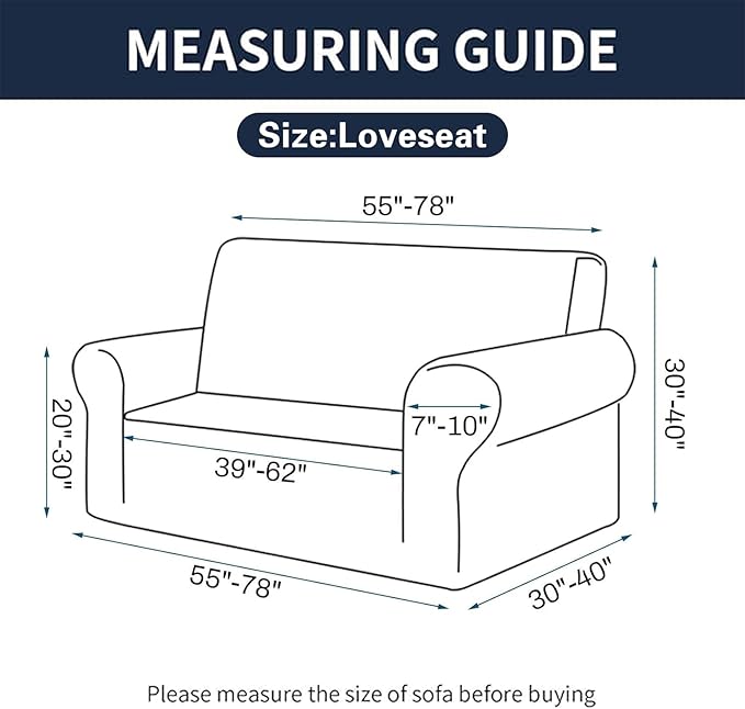 Cupuamon 2026 New Stretch Loveseat Sofa Slipcovers Couch Cover for 2 Cushion Furniture Protector Sofa Covers with Elastic Bottom Jacquard Fabric Small Checks for Pets, Kids - Pureed Pumpkin