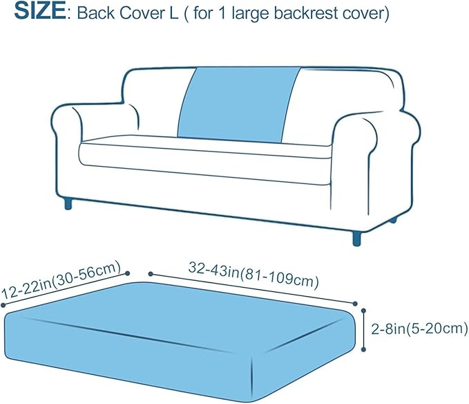 Smiry Printed Couch Cushion Covers, Stretch Soft Couch Covers for Sofa, Washable Non-Slip Sofa Slipcover Furniture Protector for Indoor and Outdoor (Backrest L, Chocolate)