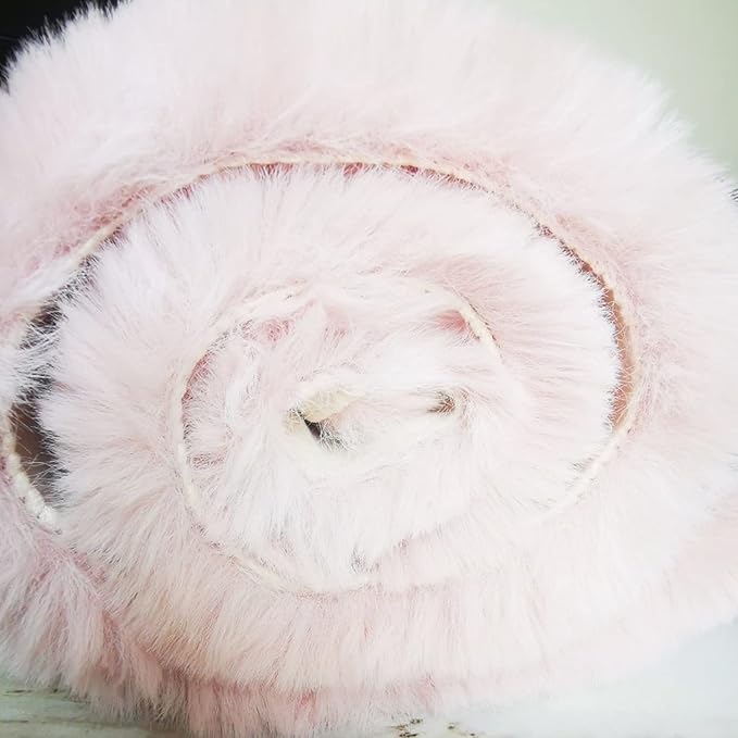 Ghouse Ultra Soft Faux Rabbit Fur Rug, Machine Washable Area Rugs for Bedroom Fluffy Rugs for Living Room, No-Shedding Carpet Sheepskin Runner Rugs Pink 2x10 Feet