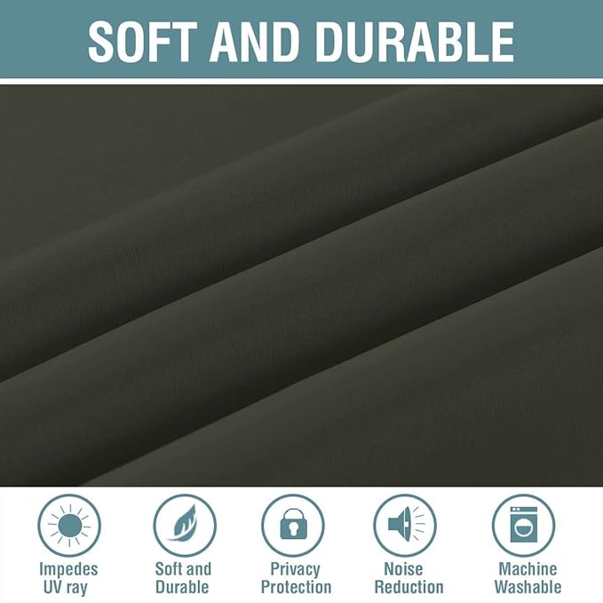 H.VERSAILTEX Blackout Curtain for Living Room Thermal Insulated Window Treatment Curtain 54 inch Length Energy Saving Solid Grommet Top Blackout Drape, One Panel, Olive, 52" W x 54" L
