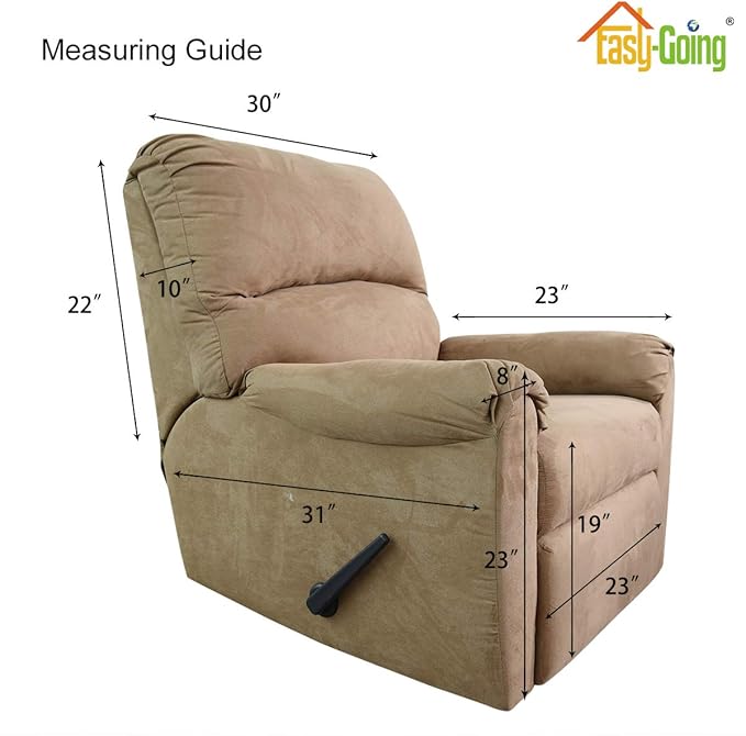 Easy-Going Recliner Chair Slipcover Reversible Sofa Cover Water Resistant Couch Cover Furniture Protector with Elastic Straps for Pets Dog (Recliner 22 inch, Ivory/Ivory)